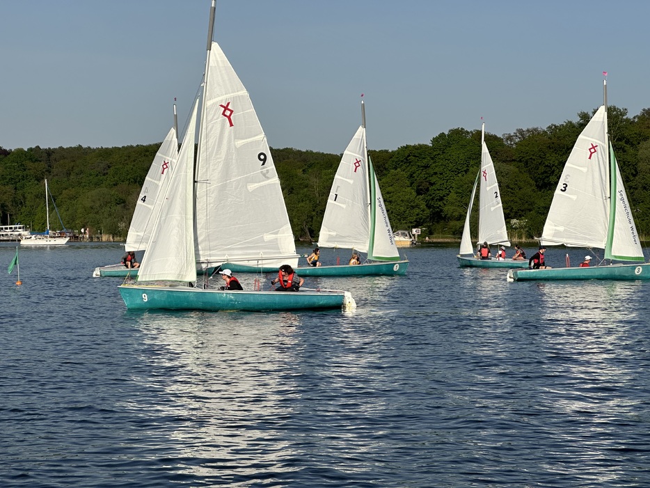 Anfänger beim Segelkurs Basic I auf der Havel in Berlin